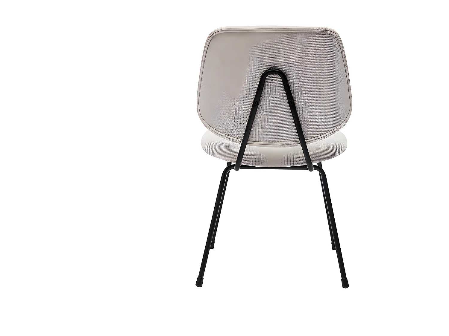 Sedie design in tessuto effetto velluto beige e metallo nero (set di 2) BARNET