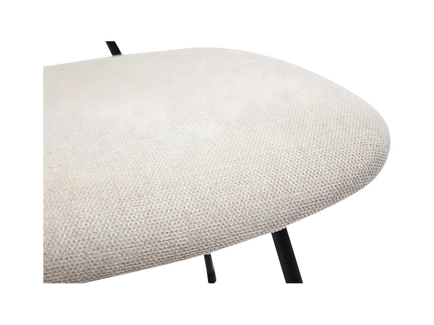 Sedie design in tessuto effetto velluto beige e metallo nero (set di 2) BARNET