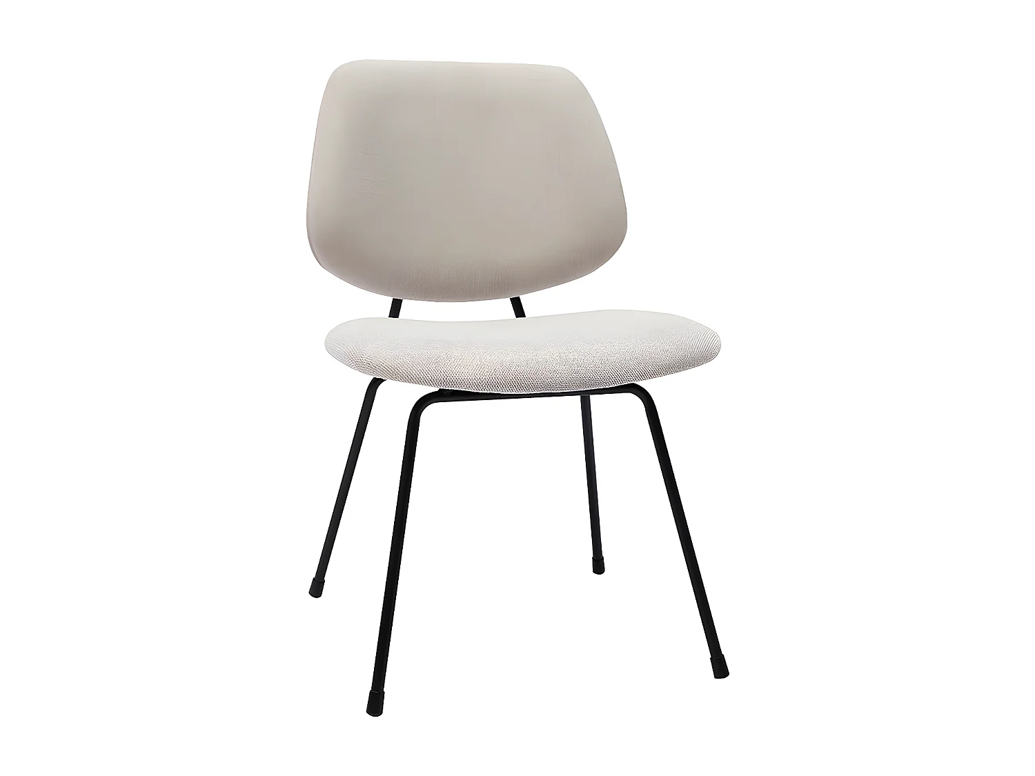 Set de 2 sillas de diseño de tejido efecto aterciopelado beige y metal negro BARNET