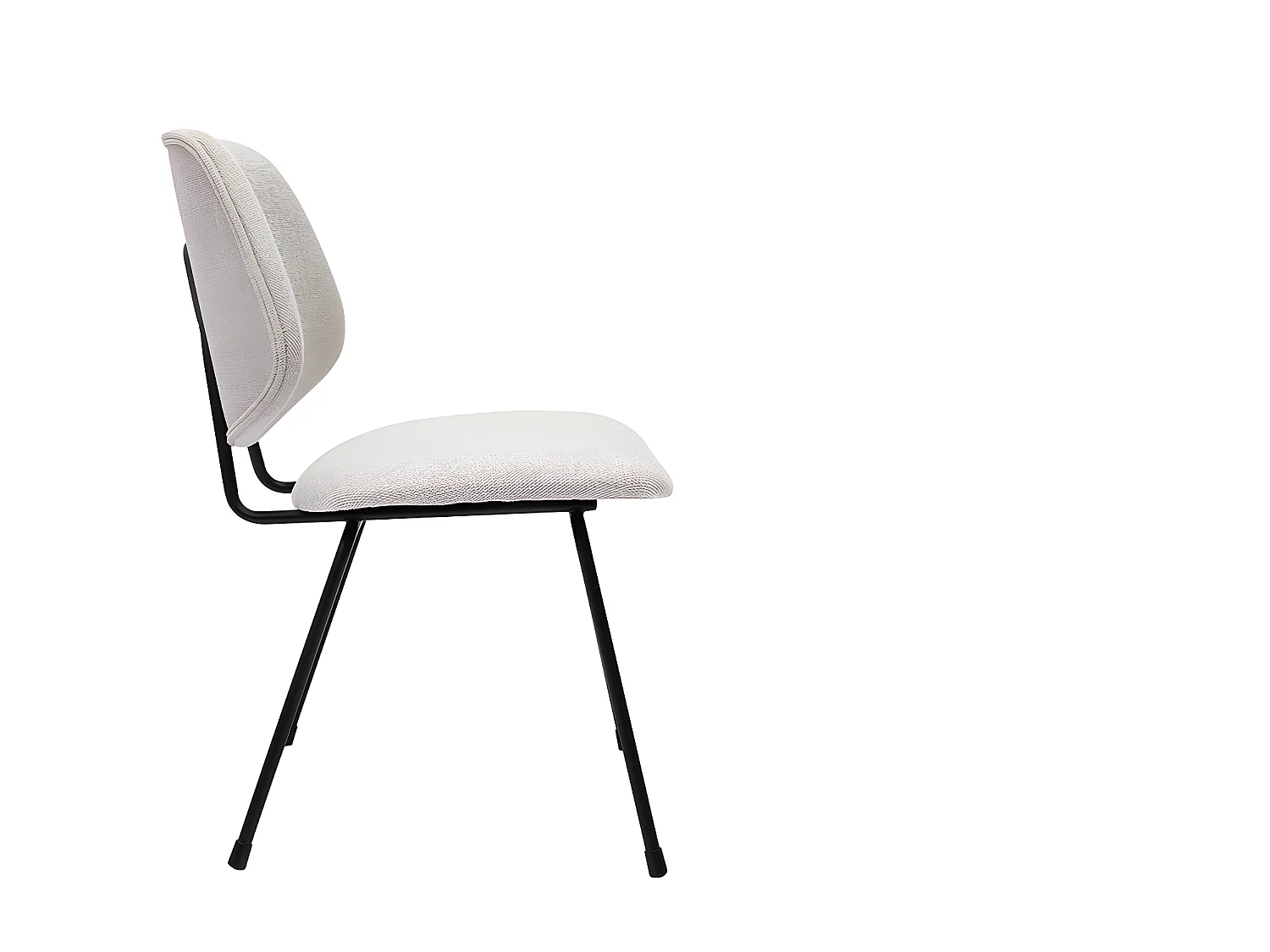 Set de 2 sillas de diseño de tejido efecto aterciopelado beige y metal negro BARNET