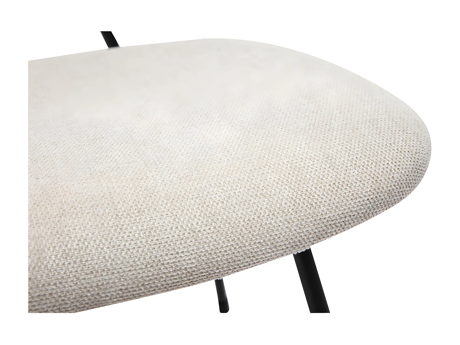 Set de 2 sillas de diseño de tejido efecto aterciopelado beige y metal negro BARNET