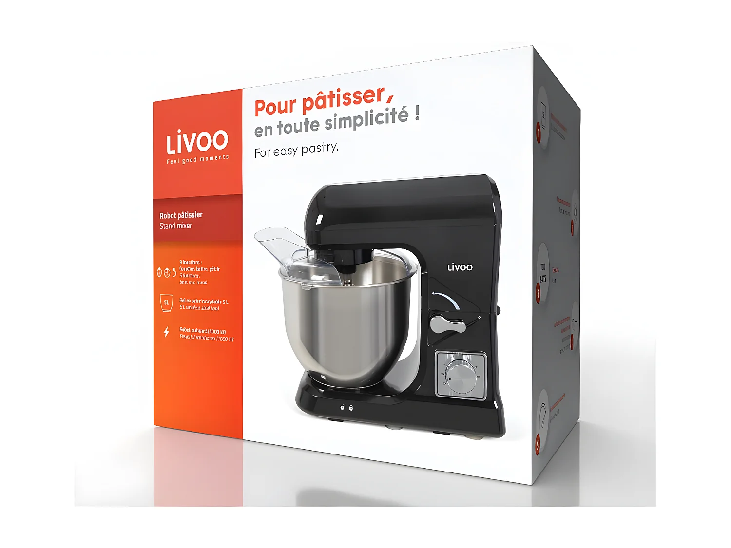 Livoo Robot pâtissier multifonction 5l 1000w noir - DOP190N
