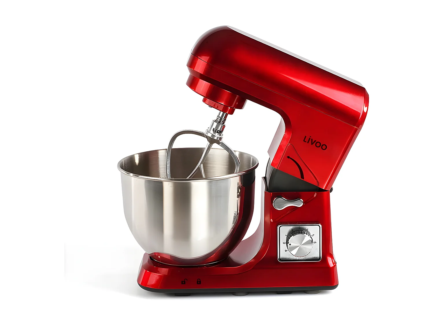 Livoo Robot pâtissier multifonction 5l 1000w rouge - DOP190R