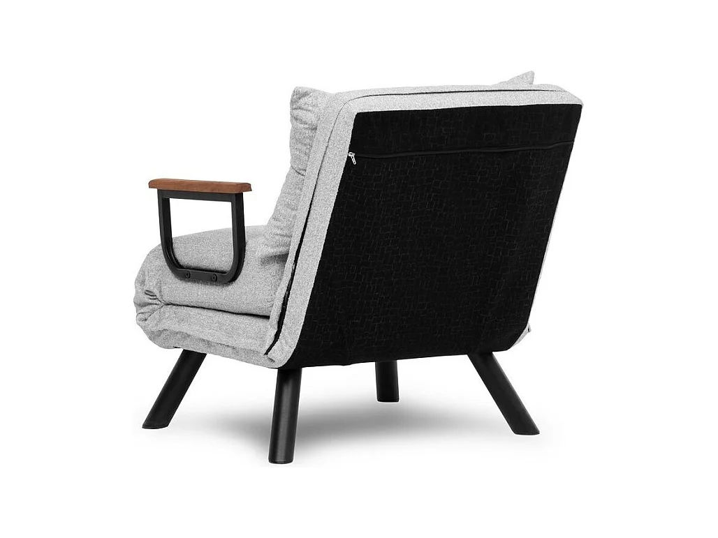 Sillón cama versátil de 1 plaza – 175 cm x 60 cm – gris – estructura de metal