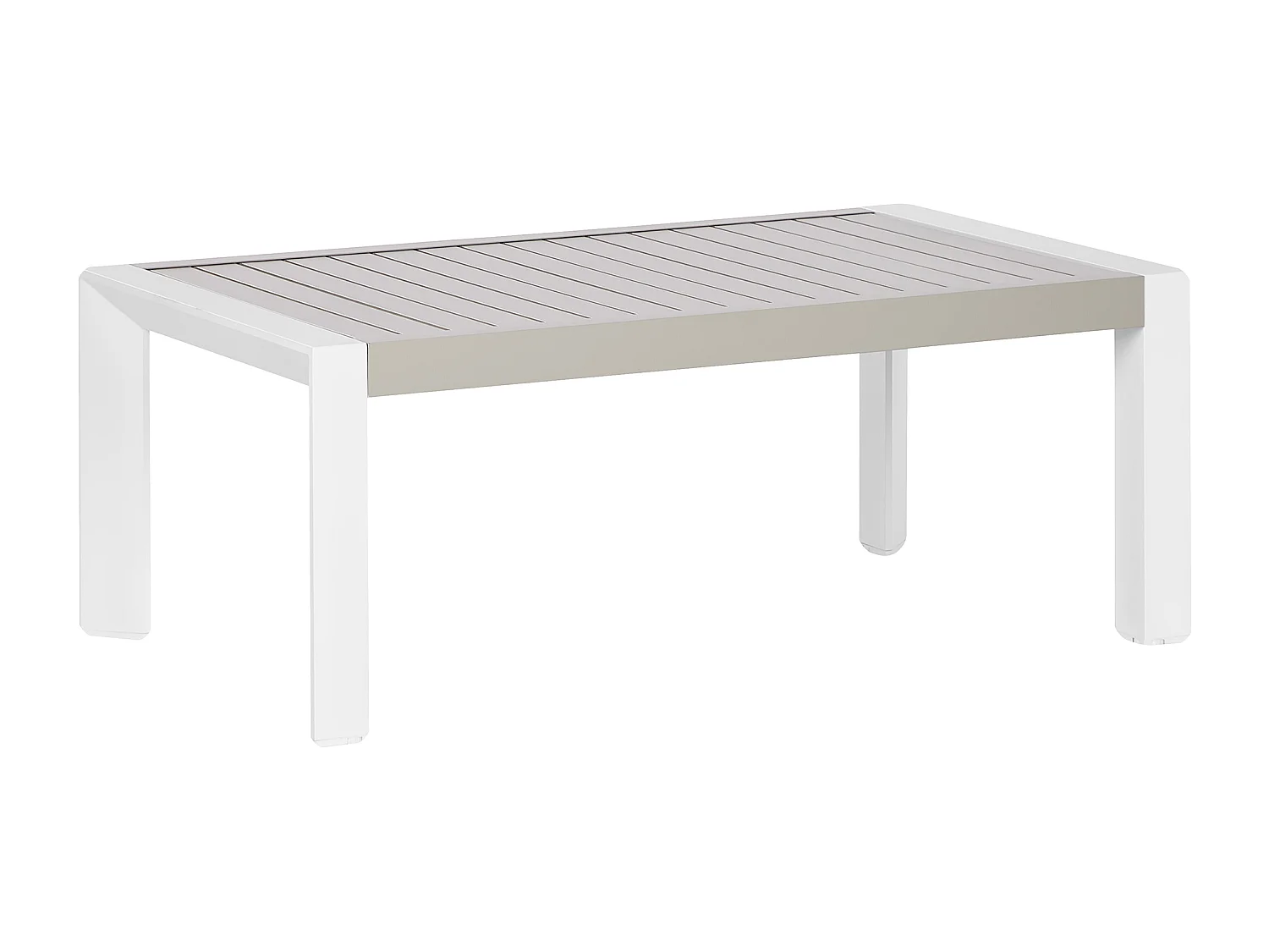 Table de salle à manger de jardin CASTELLA 120 cm 70 cm Métal Taupe