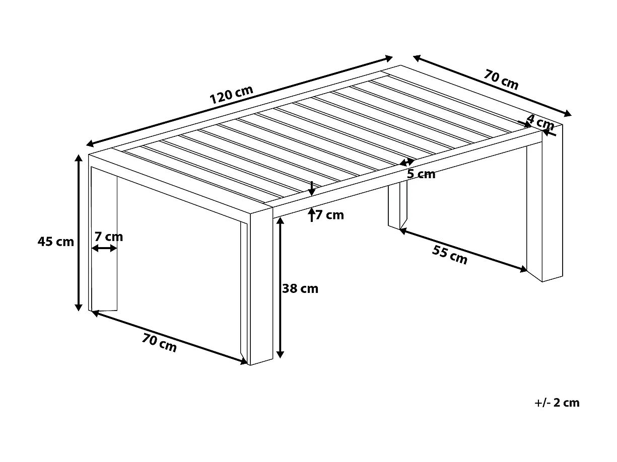 Table de salle à manger de jardin CASTELLA 120 cm 70 cm Métal Taupe
