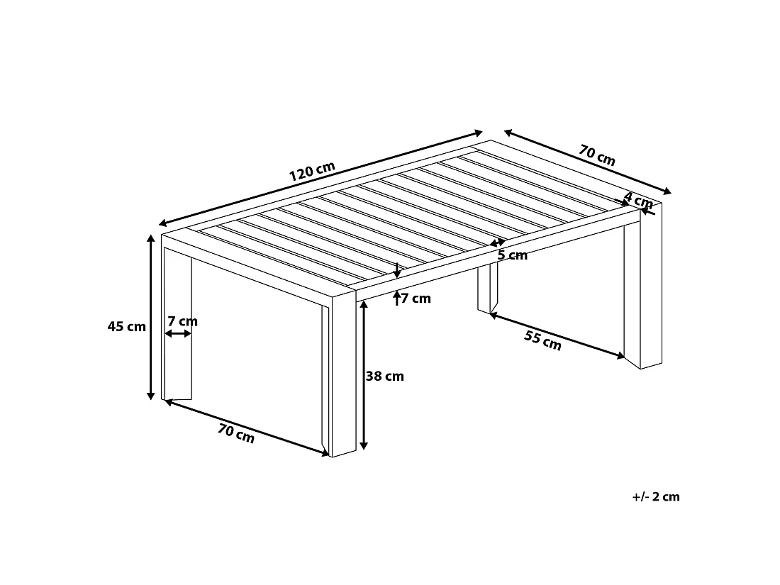 Garden Dining Table CASTELLA 120 cm 70 cm Metal Taupe