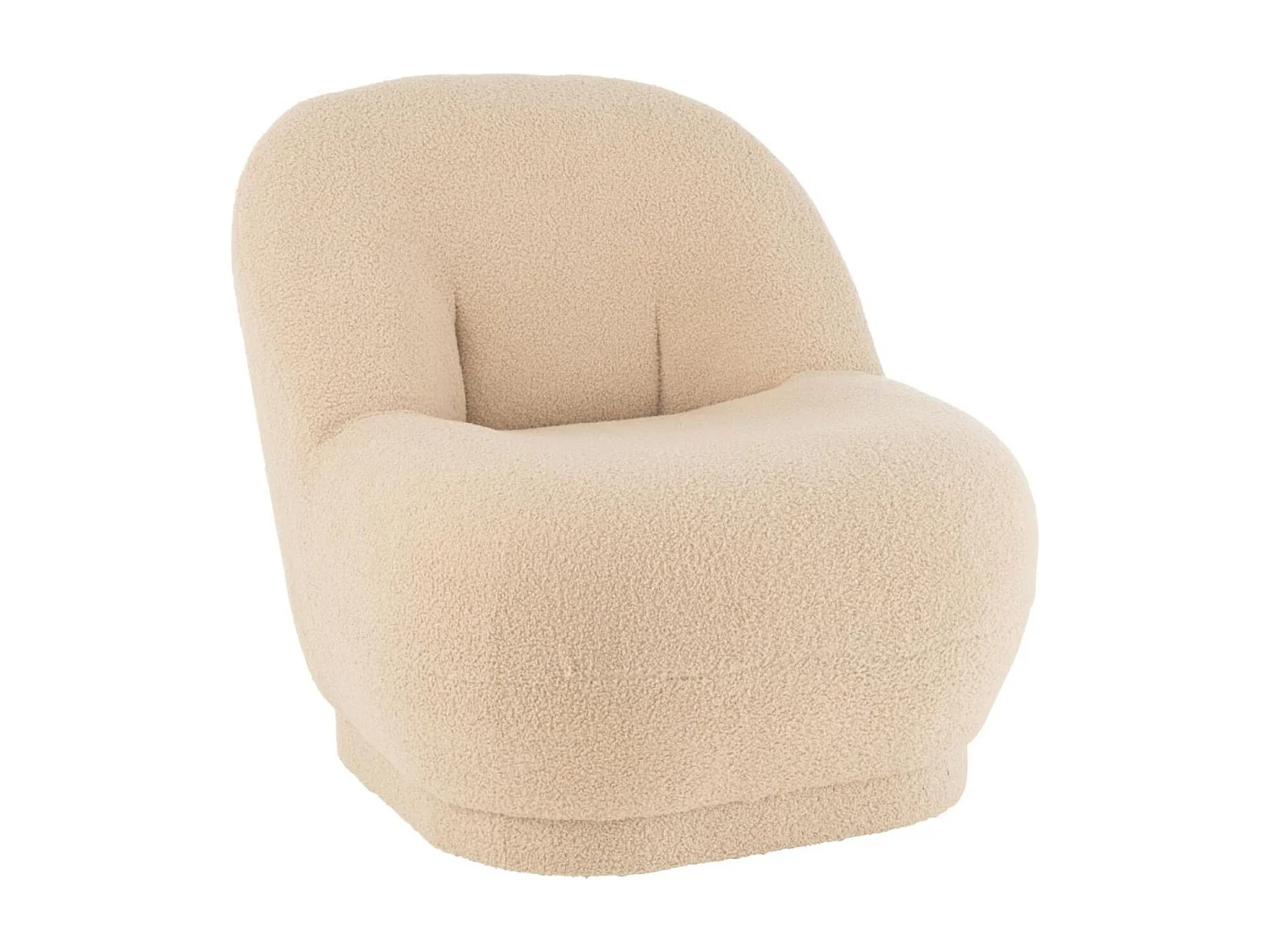 Fauteuil Design Bouclette "Teddy" 88cm Beige