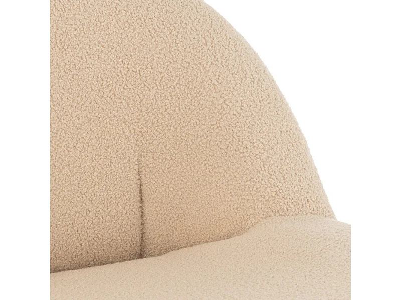 Fauteuil Design Bouclette "Teddy" 88cm Beige