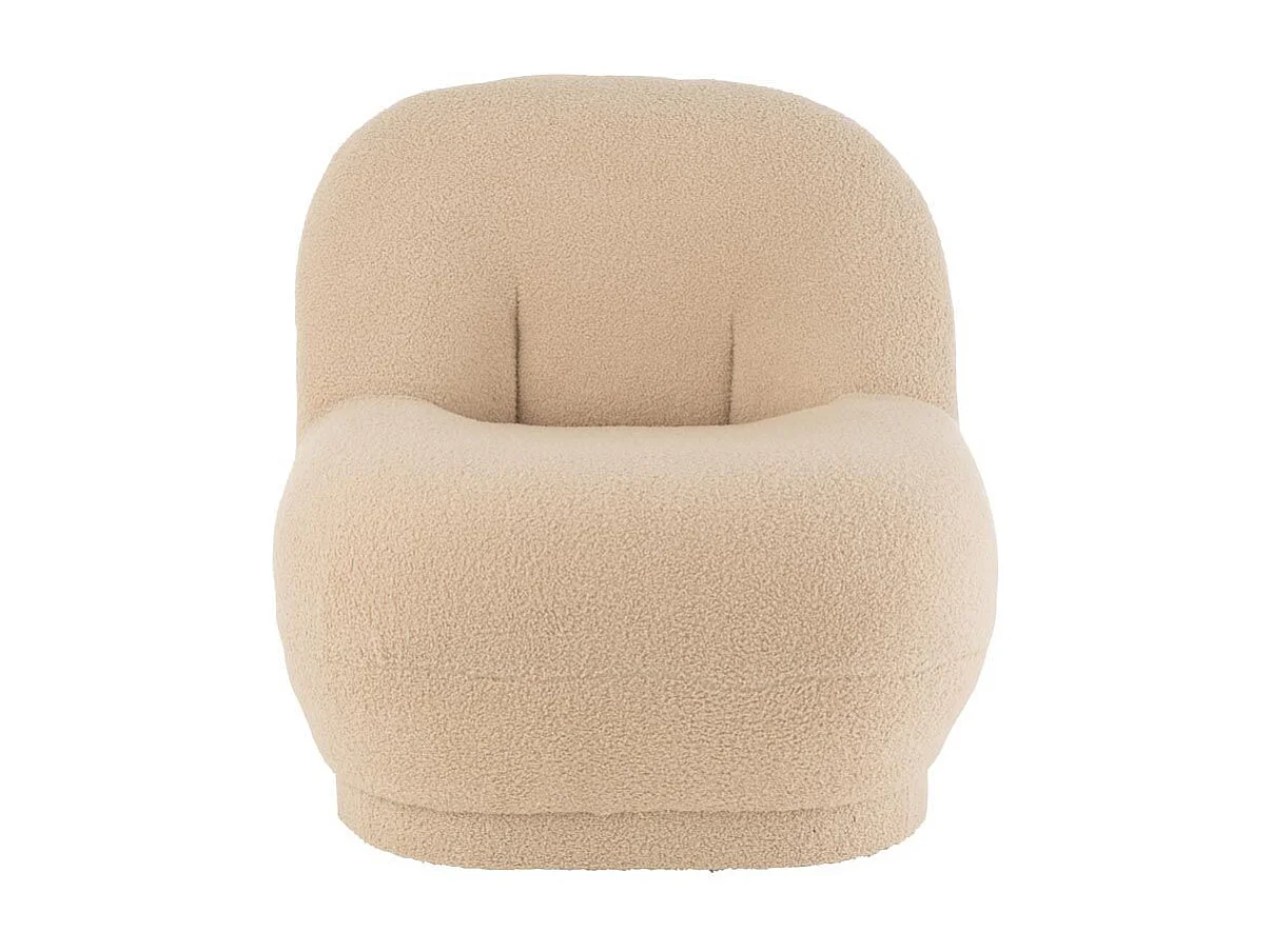 Fauteuil Design Bouclette "Teddy" 88cm Beige