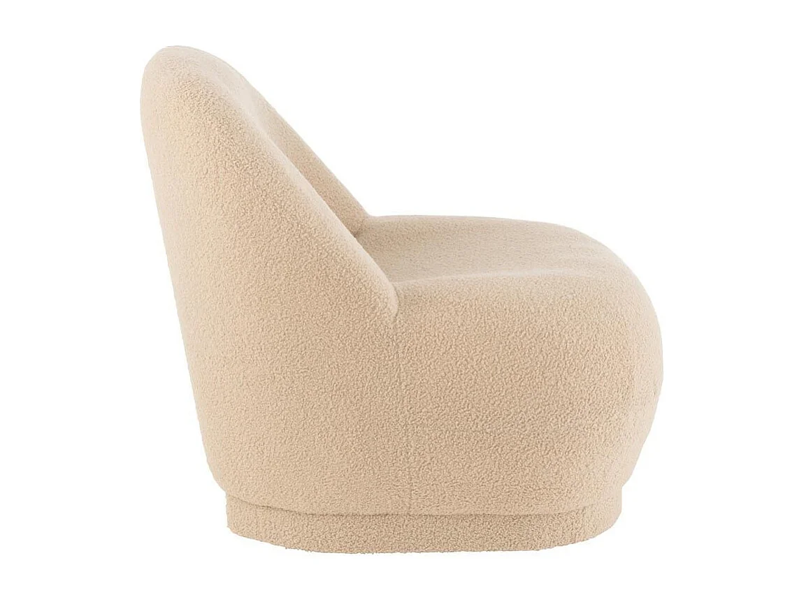 Fauteuil Design Bouclette "Teddy" 88cm Beige