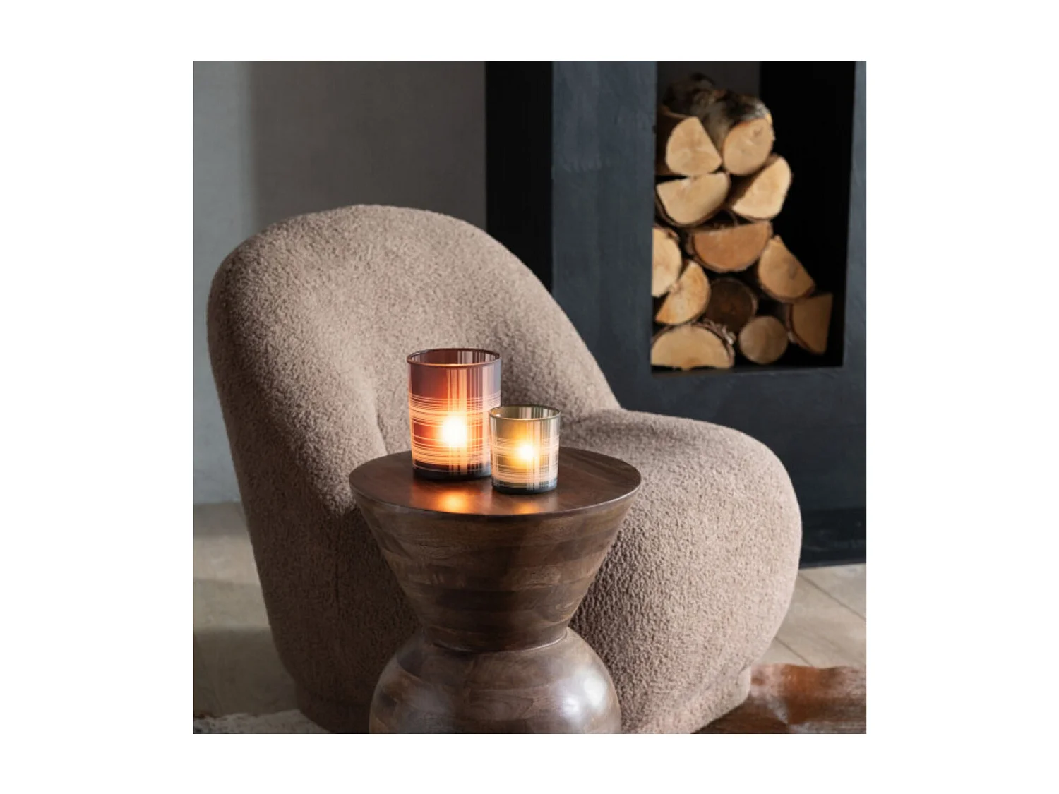 Fauteuil Design Bouclette "Teddy" 88cm Marron