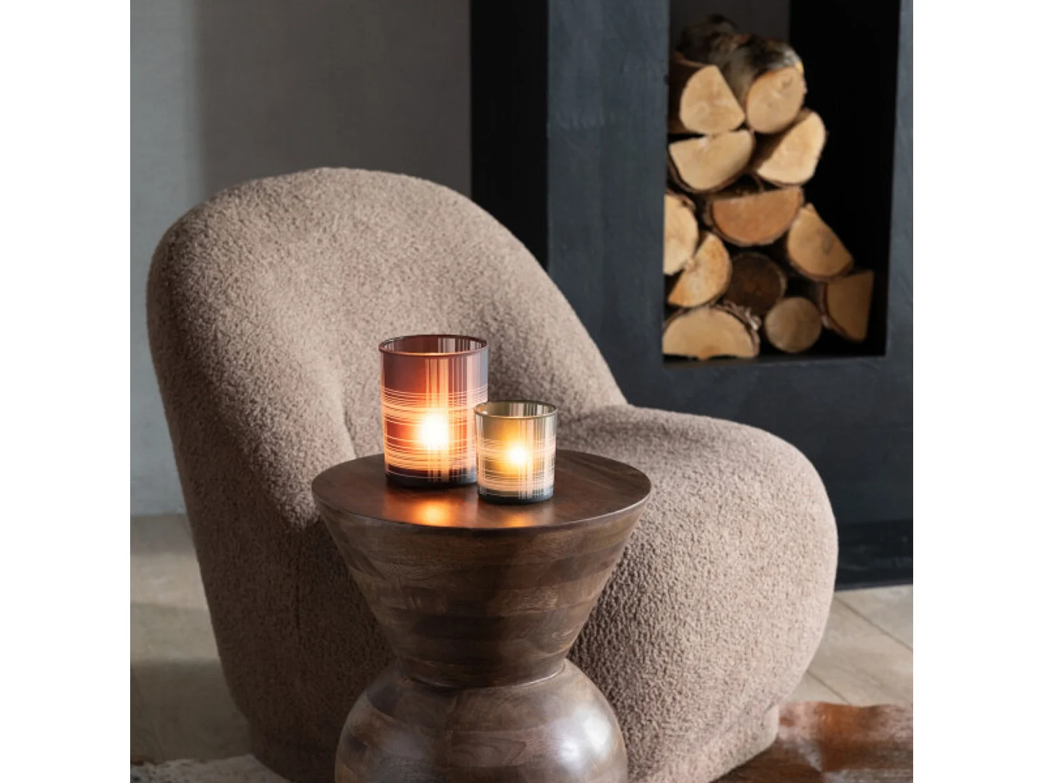 Fauteuil Design Bouclette "Teddy" 88cm Marron