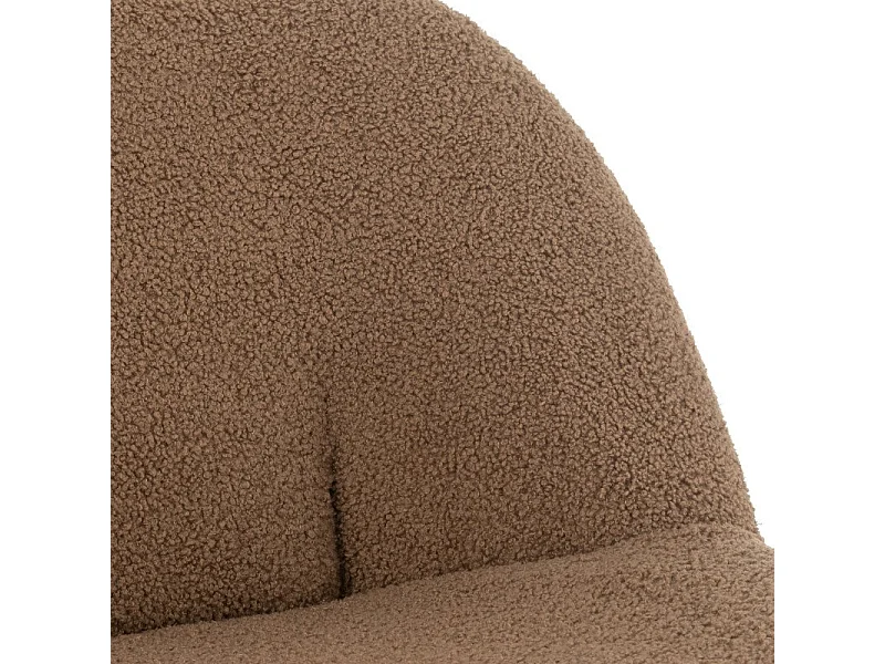 Fauteuil Design Bouclette "Teddy" 88cm Marron