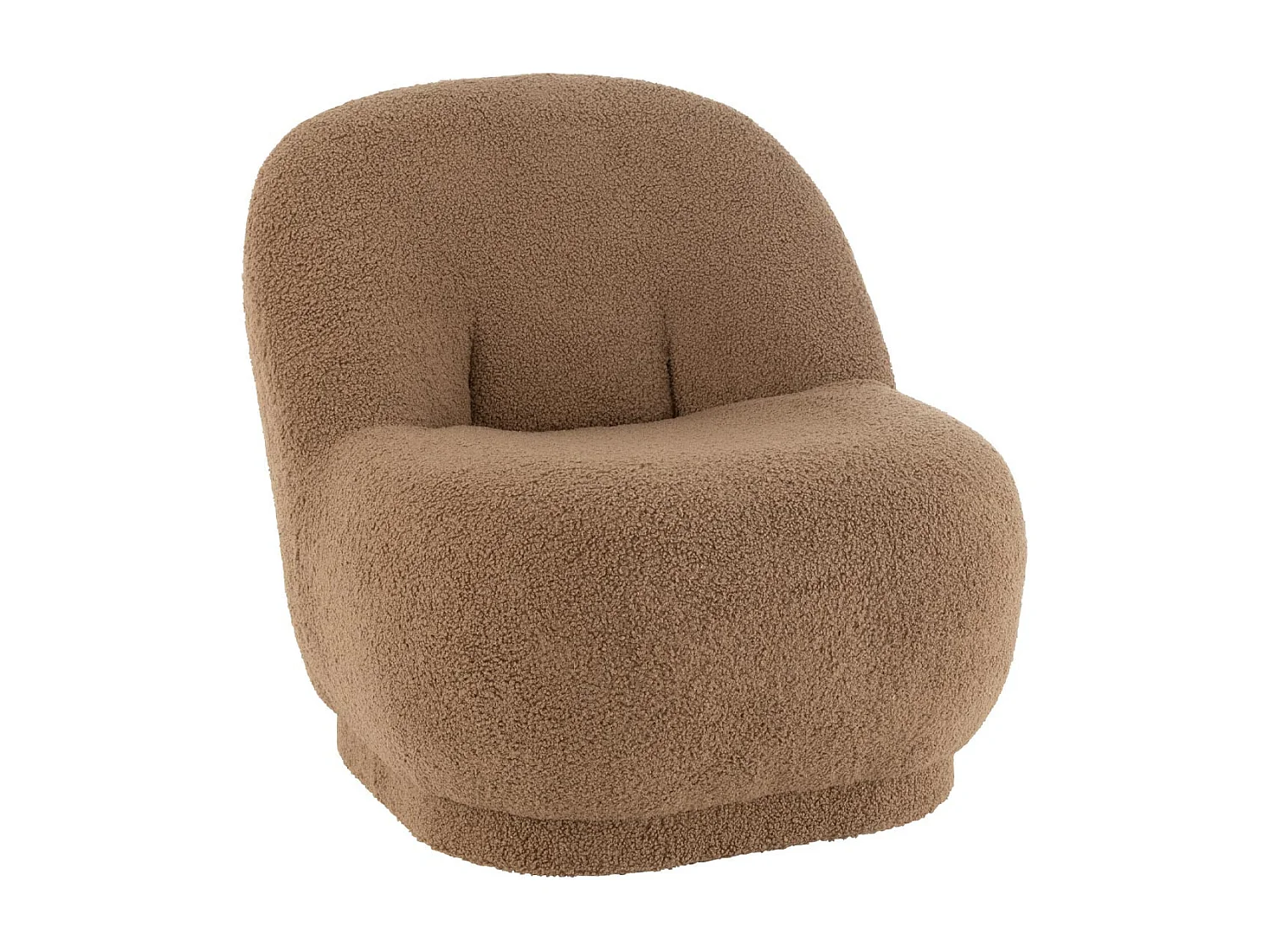 Fauteuil Design Bouclette "Teddy" 88cm Marron