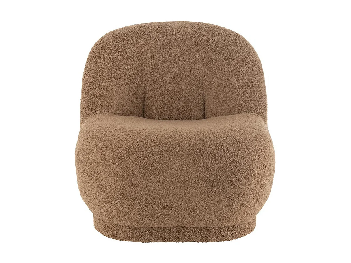 Fauteuil Design Bouclette "Teddy" 88cm Marron