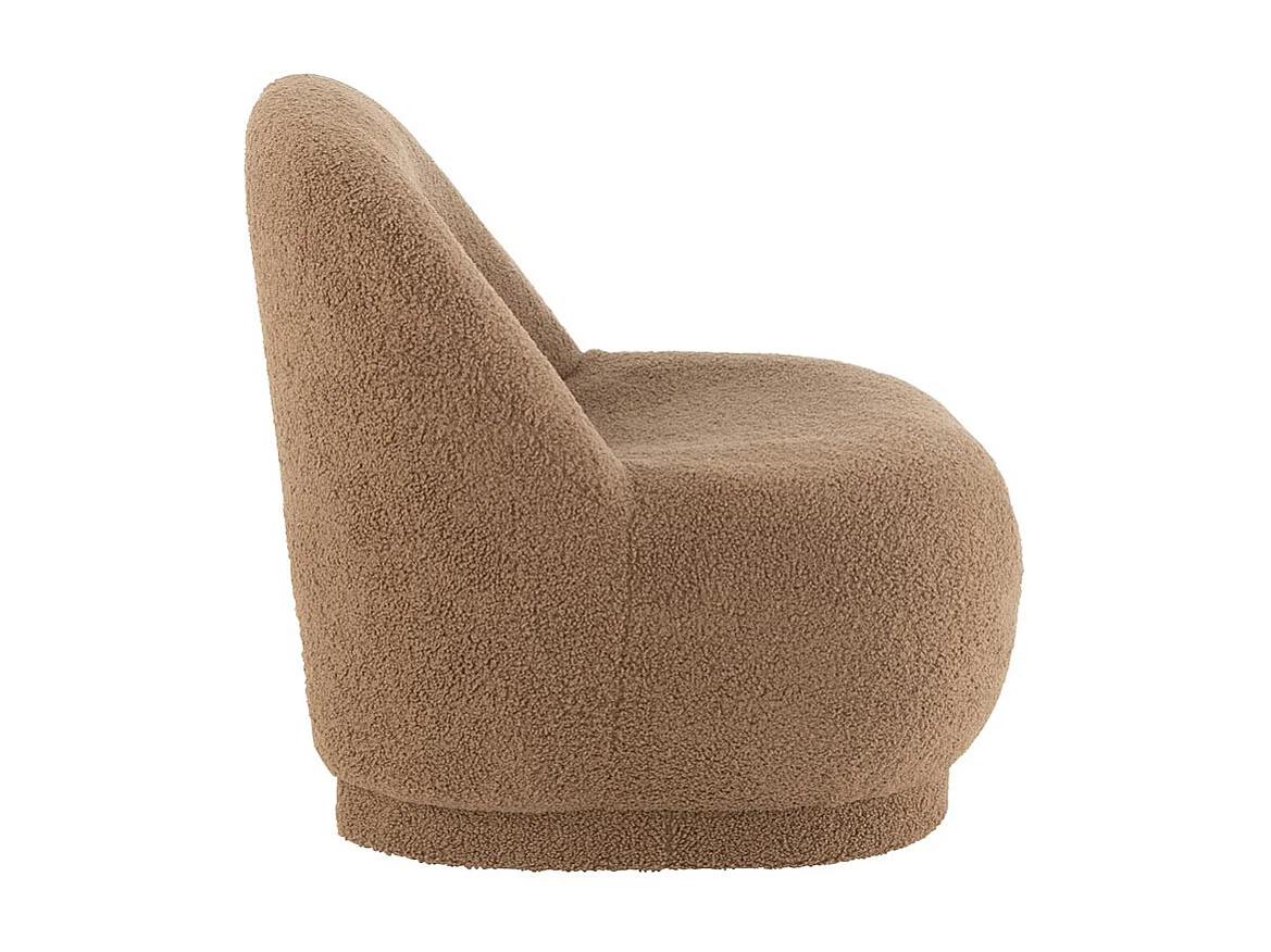 Fauteuil Design Bouclette "Teddy" 88cm Marron