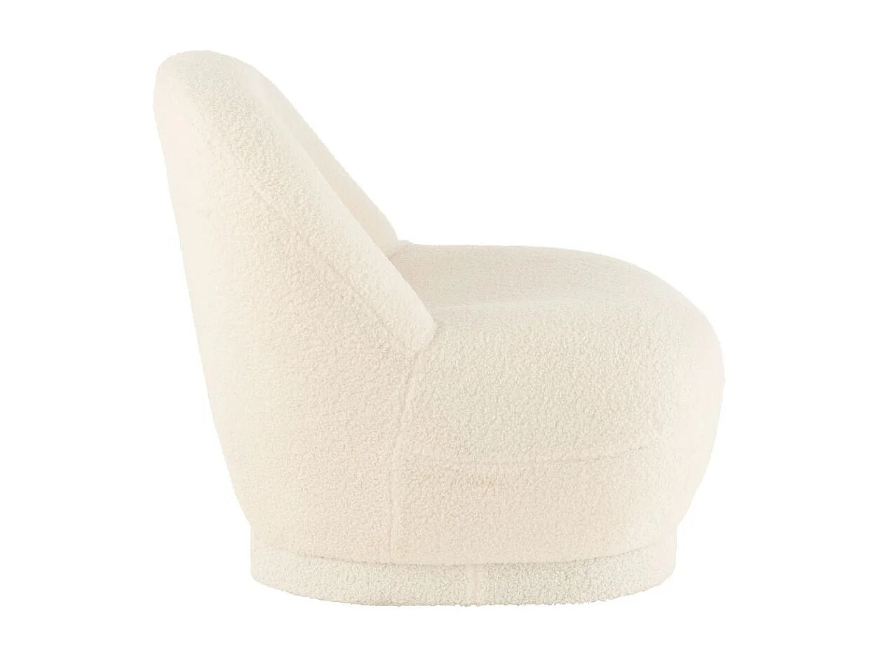 Fauteuil Design Bouclette "Teddy" 88cm Blanc