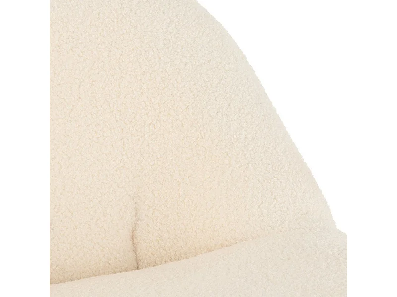Fauteuil Design Bouclette "Teddy" 88cm Blanc