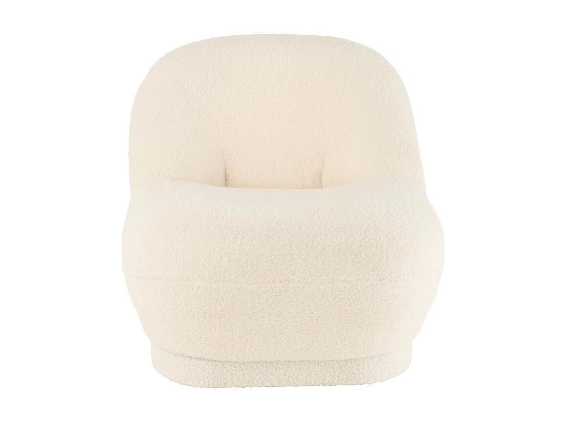 Fauteuil Design Bouclette "Teddy" 88cm Blanc