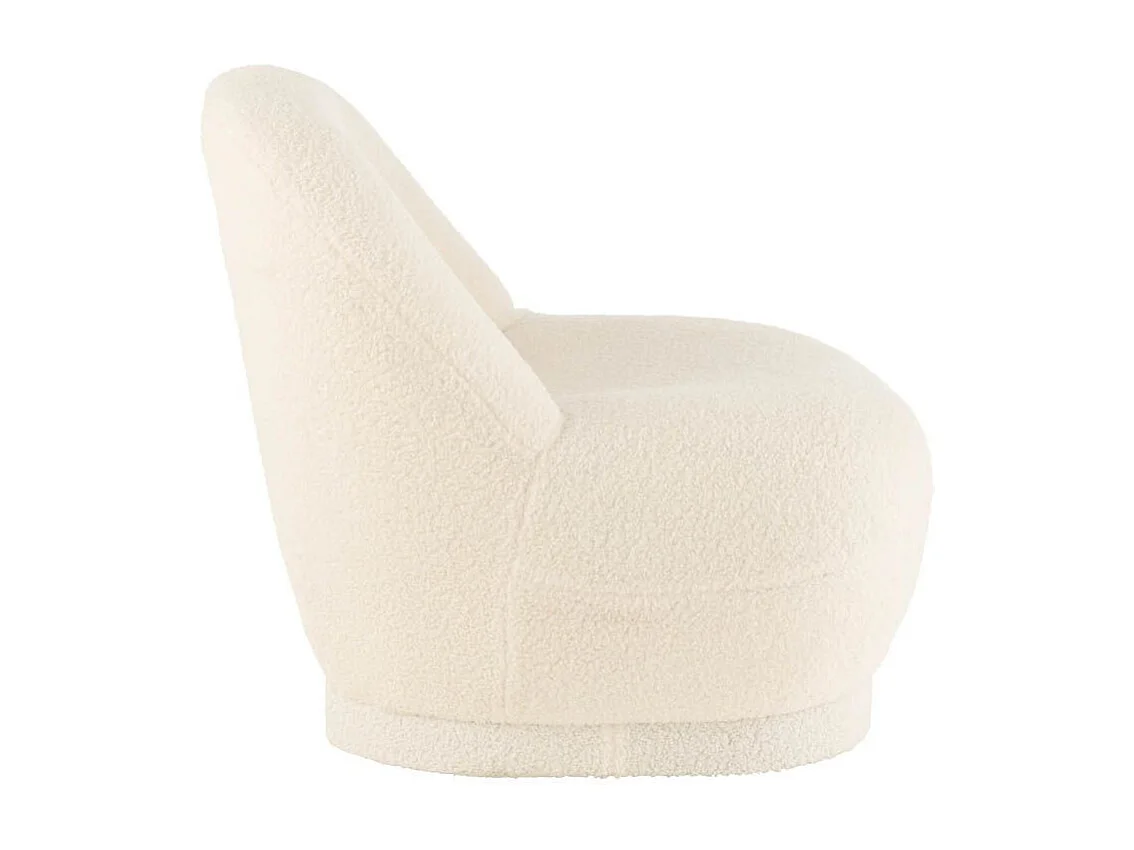 Fauteuil Design Bouclette "Teddy" 88cm Blanc