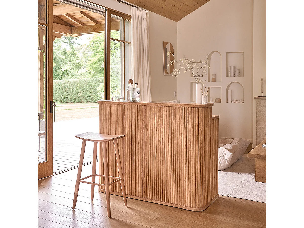 Bar en bois de teck massif 140 cm