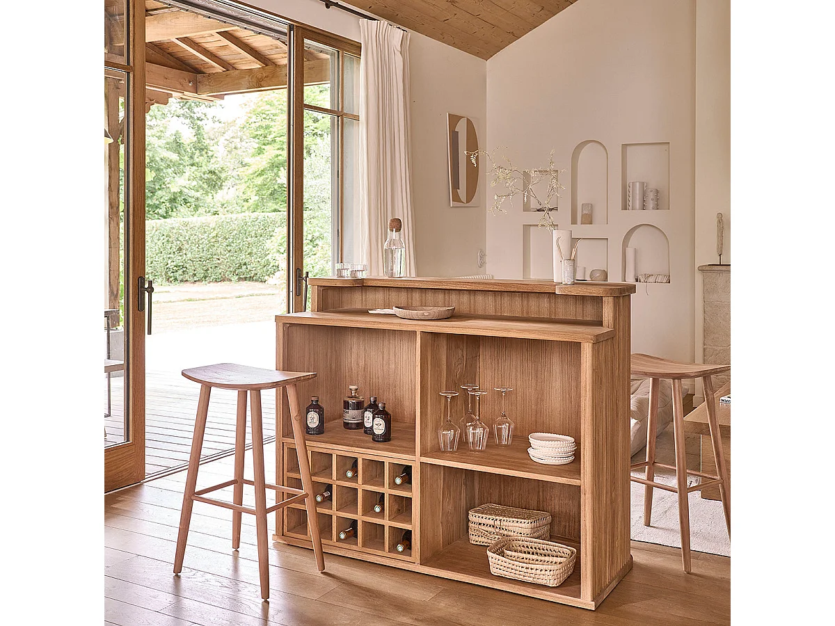 Bar en bois de teck massif 140 cm