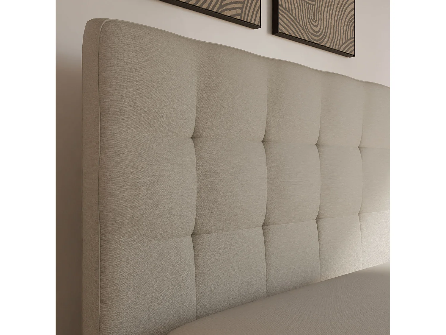 Sommier à lattes et tissu chiné blanc 80x200 cm