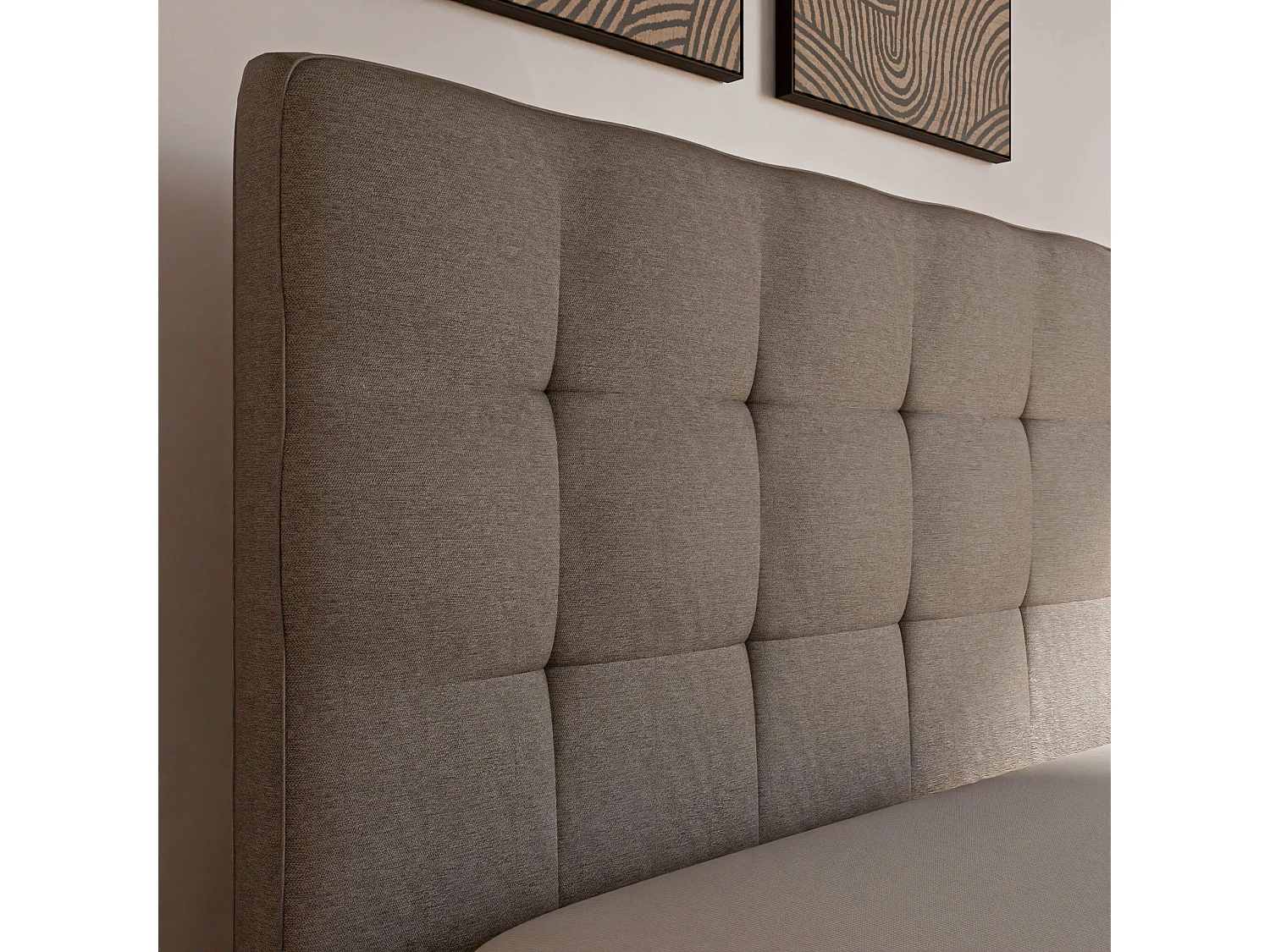 Sommier à lattes et tissu chiné anthracite 80x200 cm