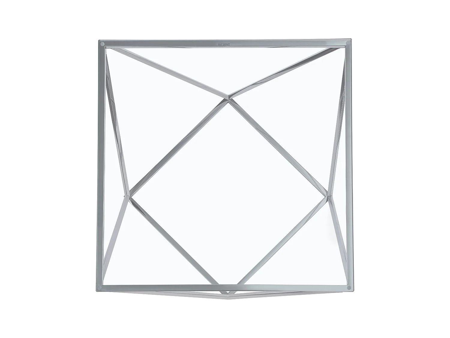 Table Basse ALINA Chrome plateau en verre trempé 80x80x45 cm