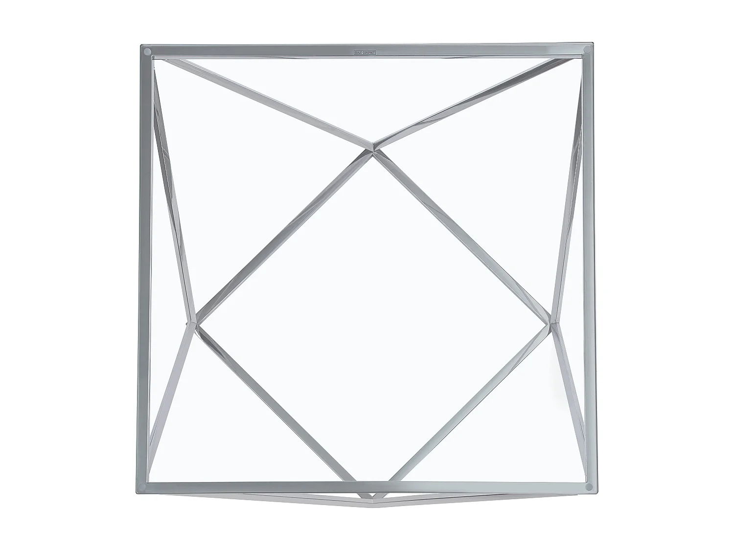 Table Basse ALINA Chrome plateau en verre trempé 80x80x45 cm