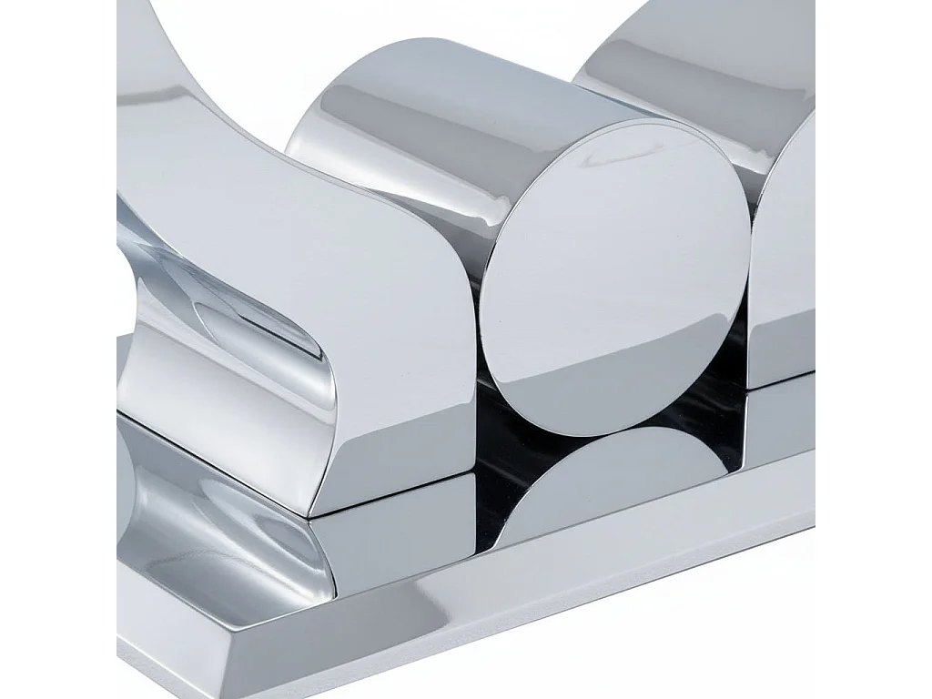 Table basse Trofy Chrome et plateau en verre 120x70 cm effet marbré noir