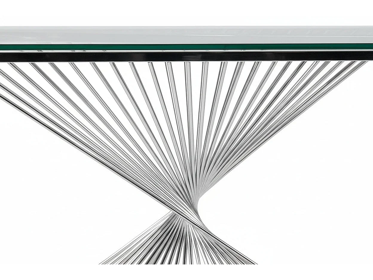 Console Verre Transparent Chrome 120x40x78 cm BRITTANY
