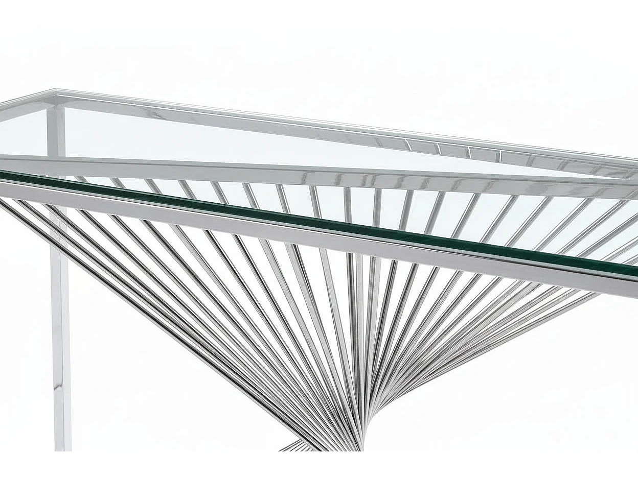 Console Verre Transparent Chrome 120x40x78 cm BRITTANY