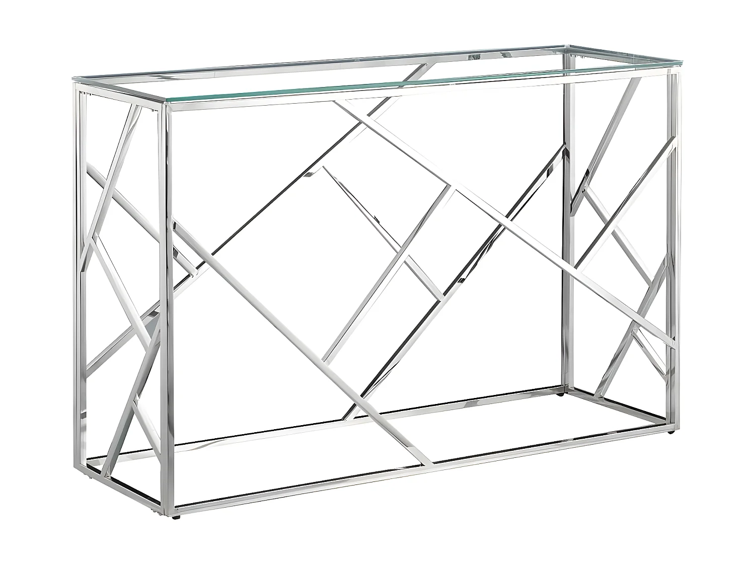 Console GEOMAG Inox Verre 120x40x78 cm