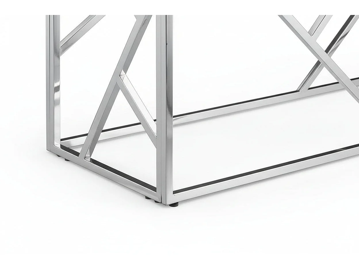 Console Inox Verre Transparent 120x40x78 cm GEOMAG