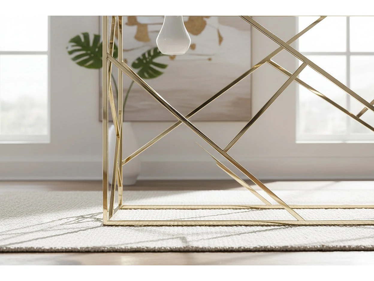 Console gold verre trempé transparent 120x40x78 cm GEOMAG