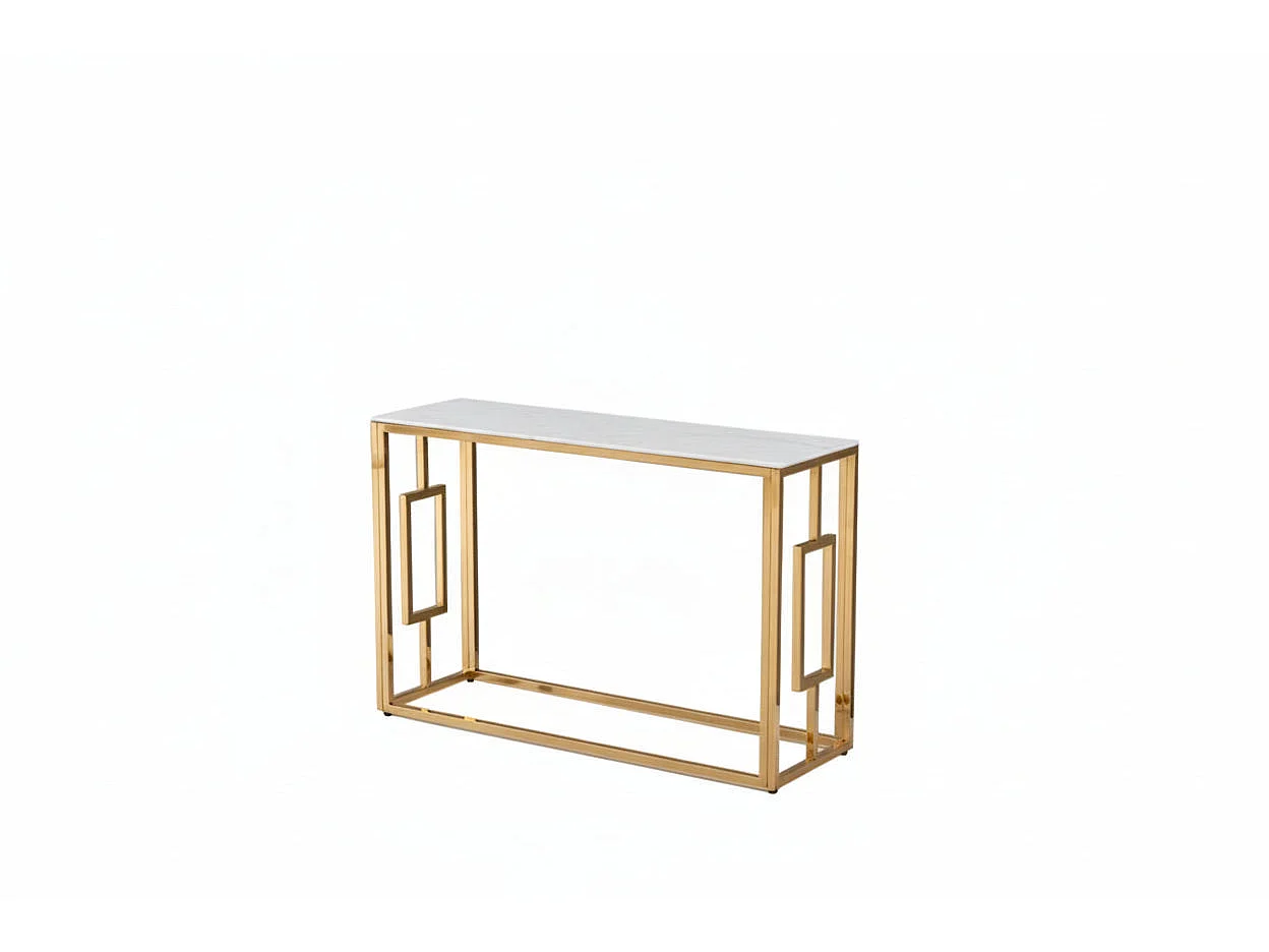 Console Gold Marbré Blanc 120x40x78 cm SOPHIE