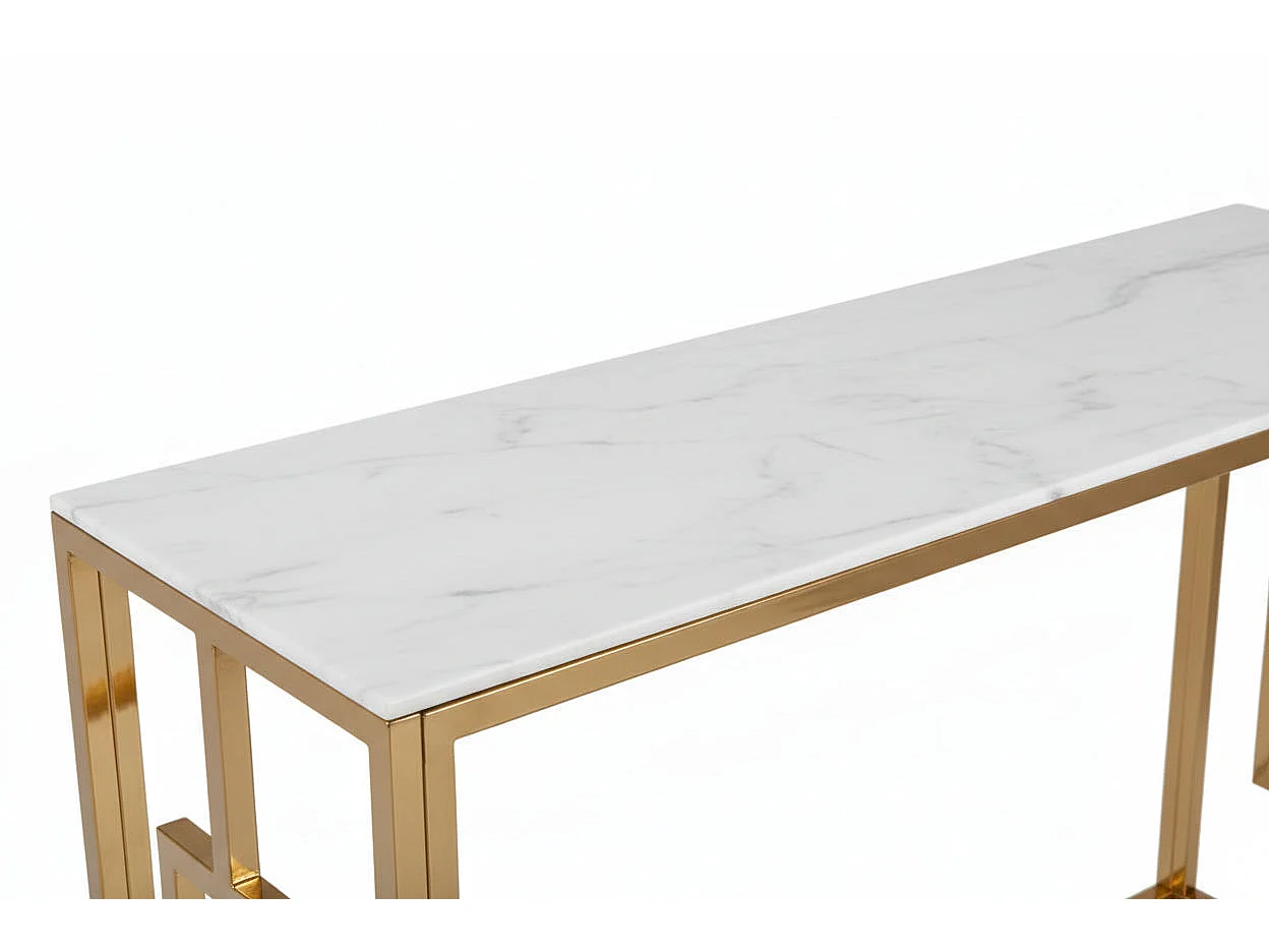 Console Gold Marbré Blanc 120x40x78 cm SOPHIE
