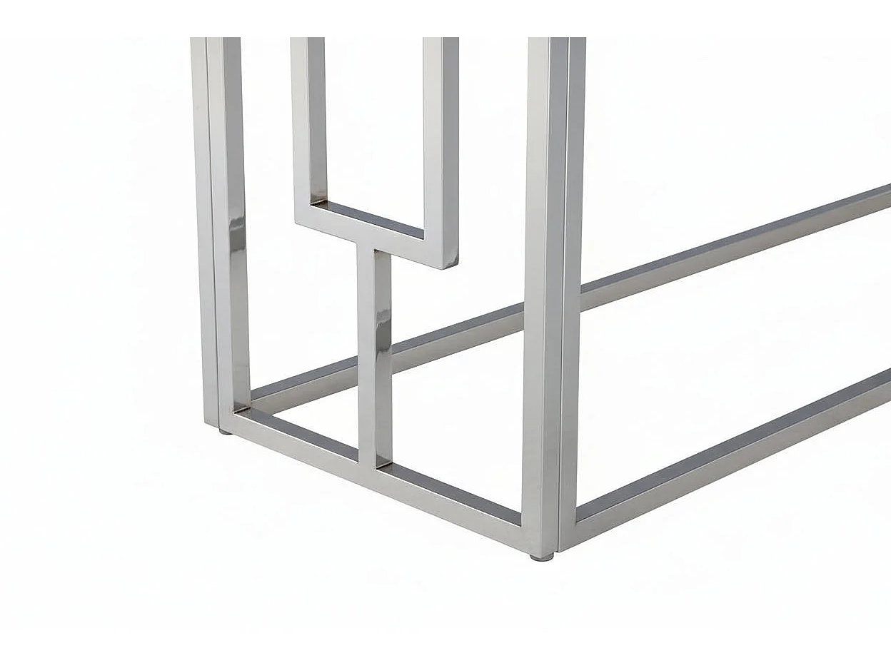 Console finition chrome plateau effet marbré120 cm SOPHIE