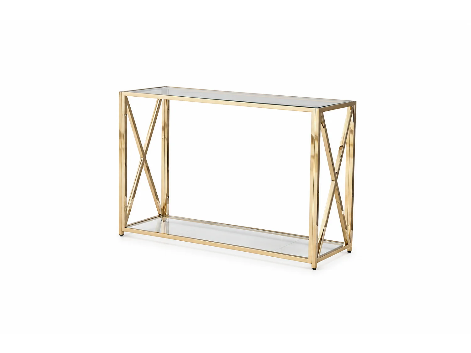 Console gold verre trempé transparent 120x40x78 cm KENSY