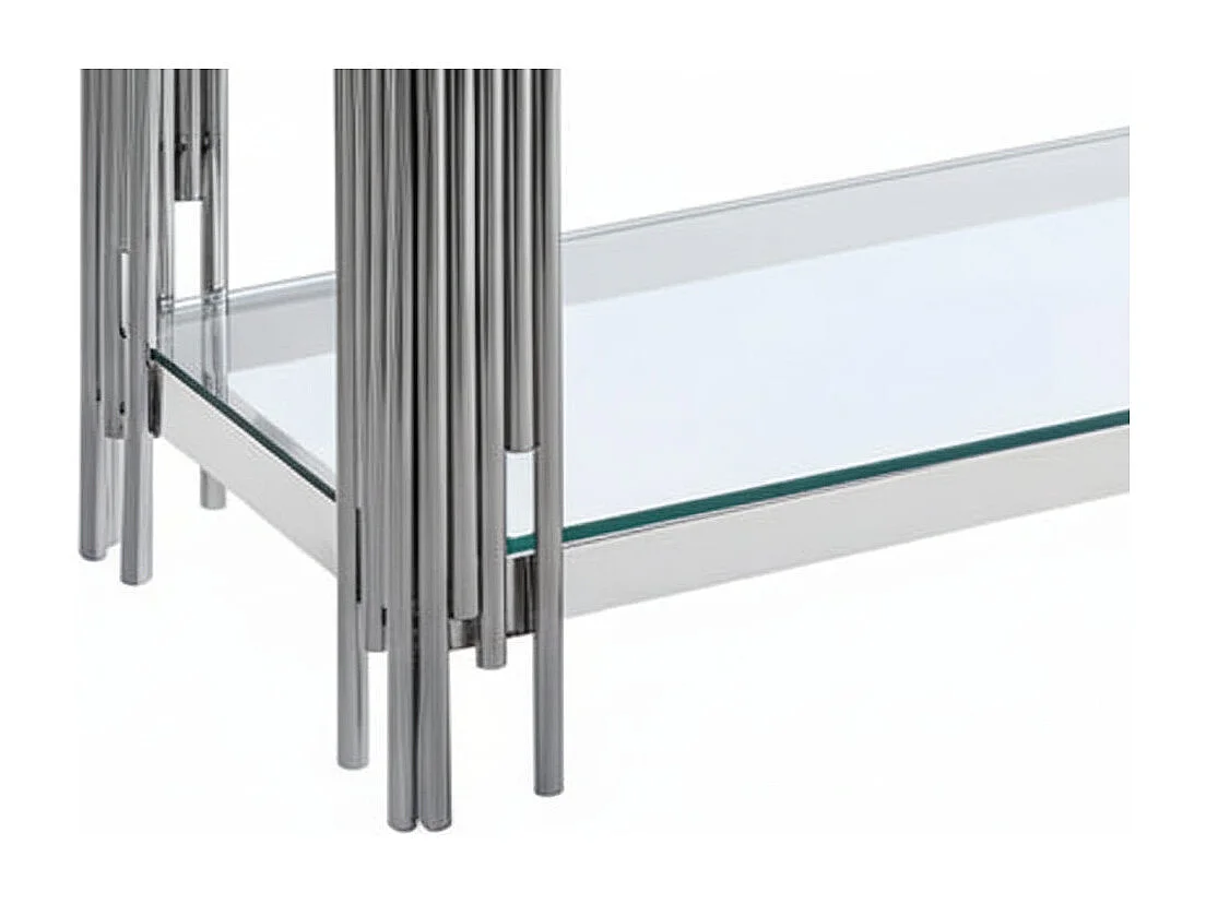 Console gold verre marbré blanc 120x40x78 cm GEOMAG