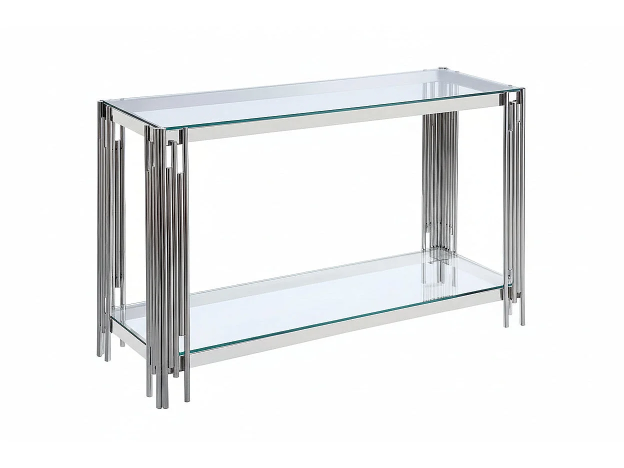 Console gold verre marbré blanc 120x40x78 cm GEOMAG