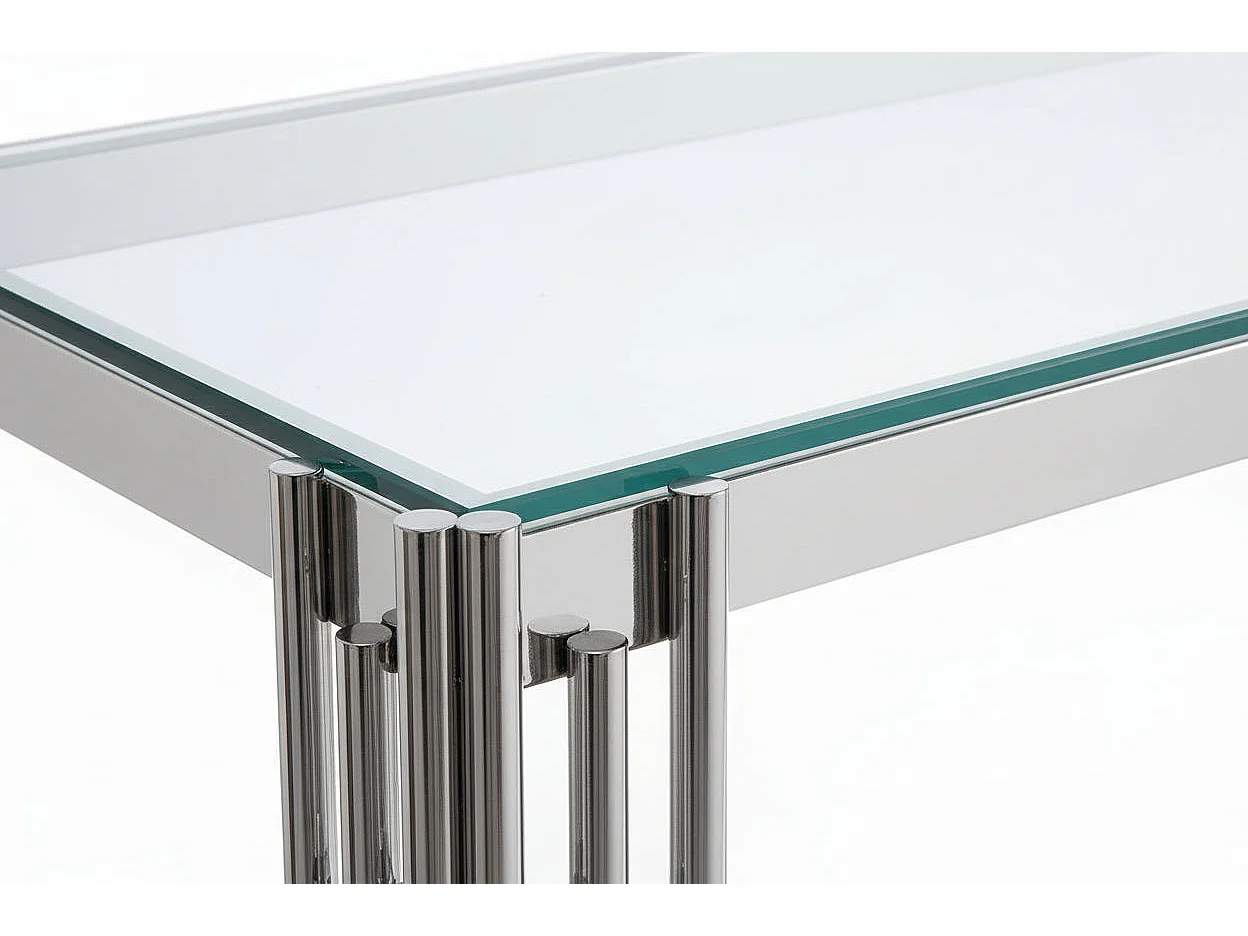 Console gold verre marbré blanc 120x40x78 cm GEOMAG