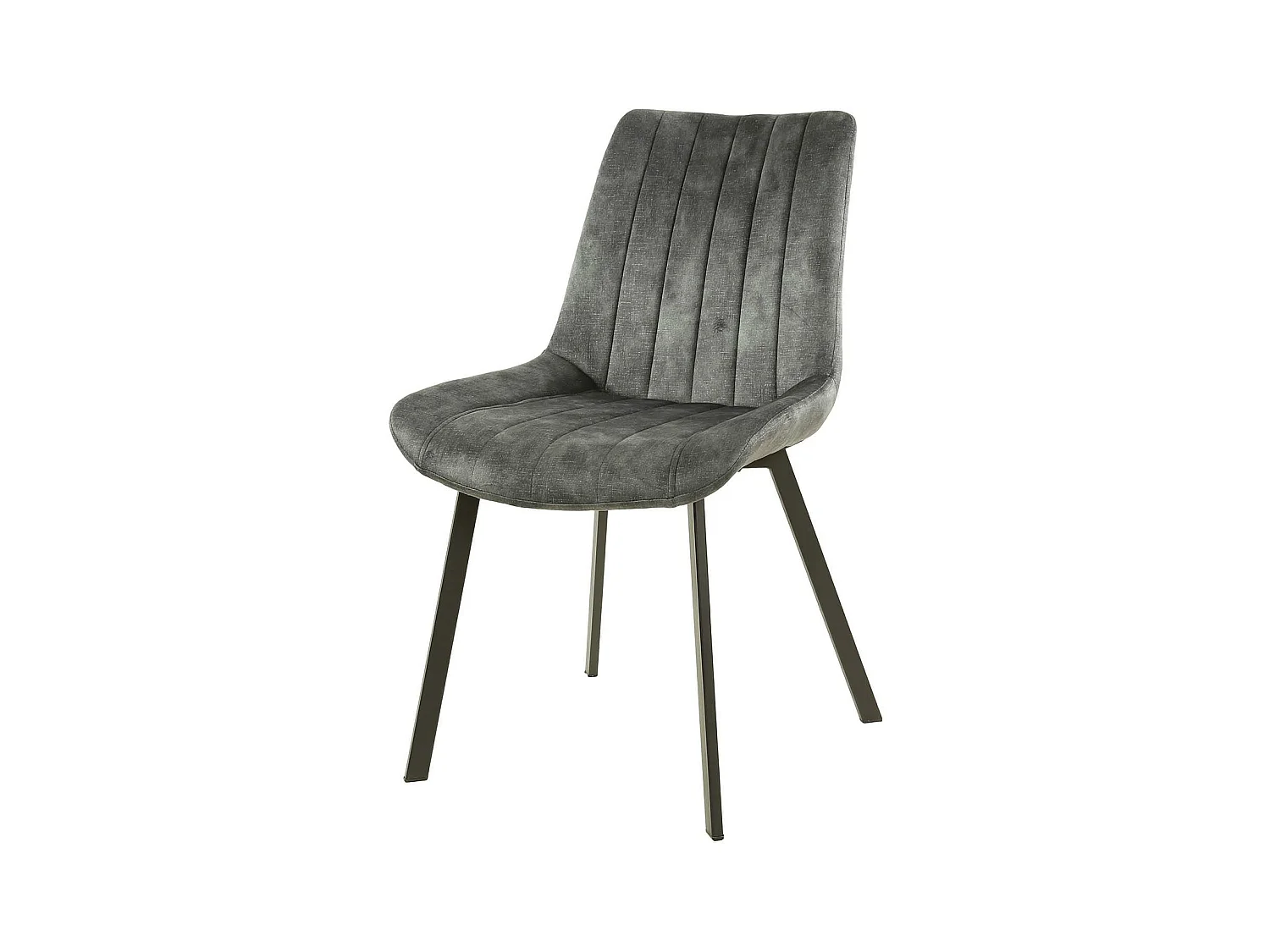 Chaise gris sombre en velours motif ruban (lot de 2) MELBOURNE