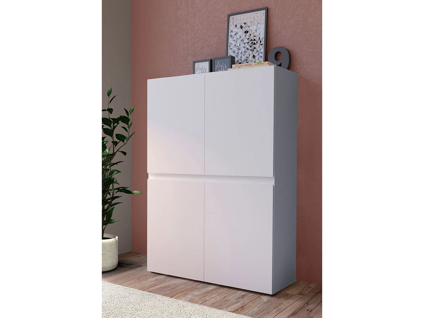 HIGHBOARD Rimini Weiß 90 / 40 / 129,4cm