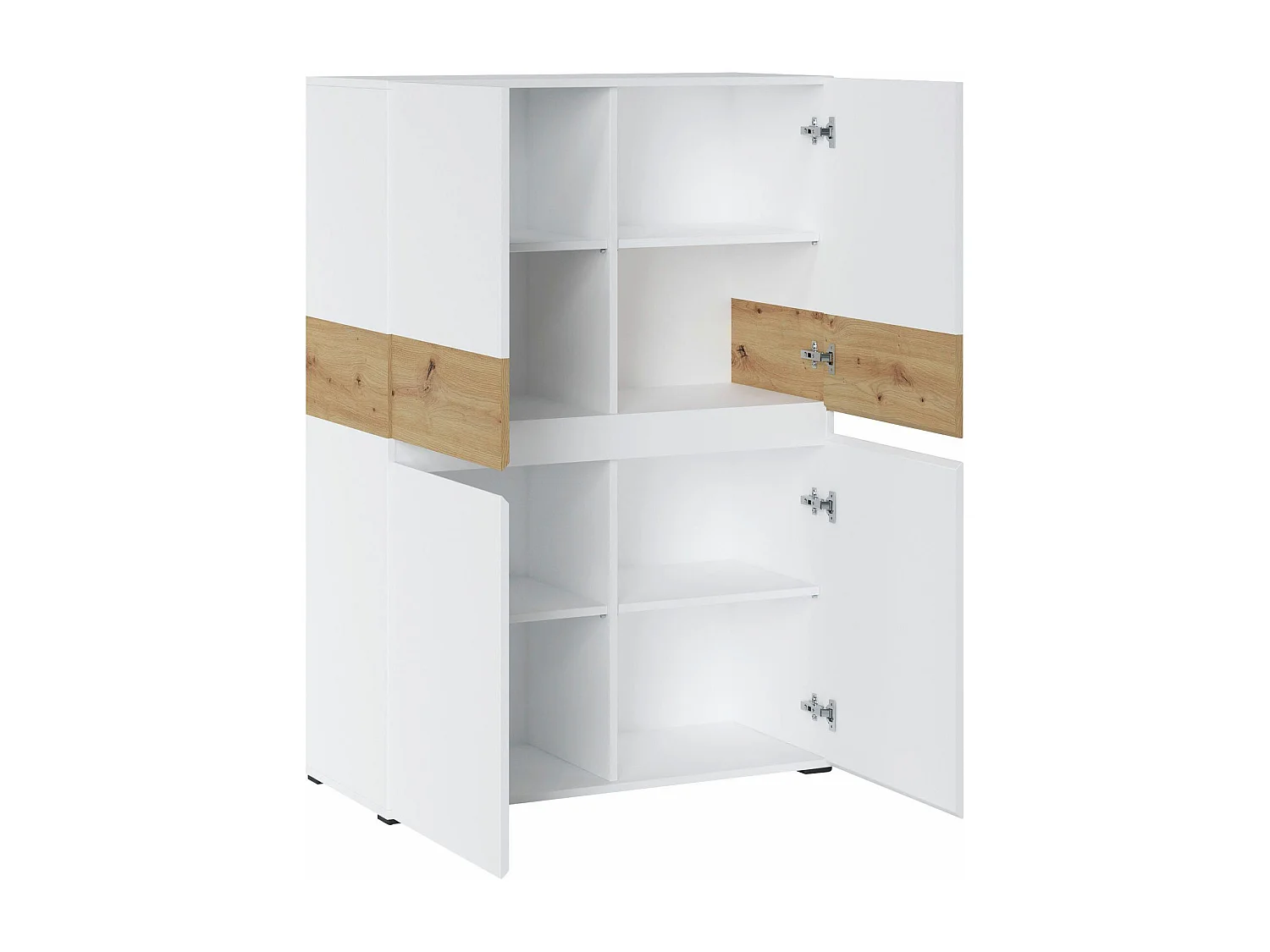 HIGHBOARD Rimini Weiß / Artisan Eiche 90 / 40 / 129,4cm