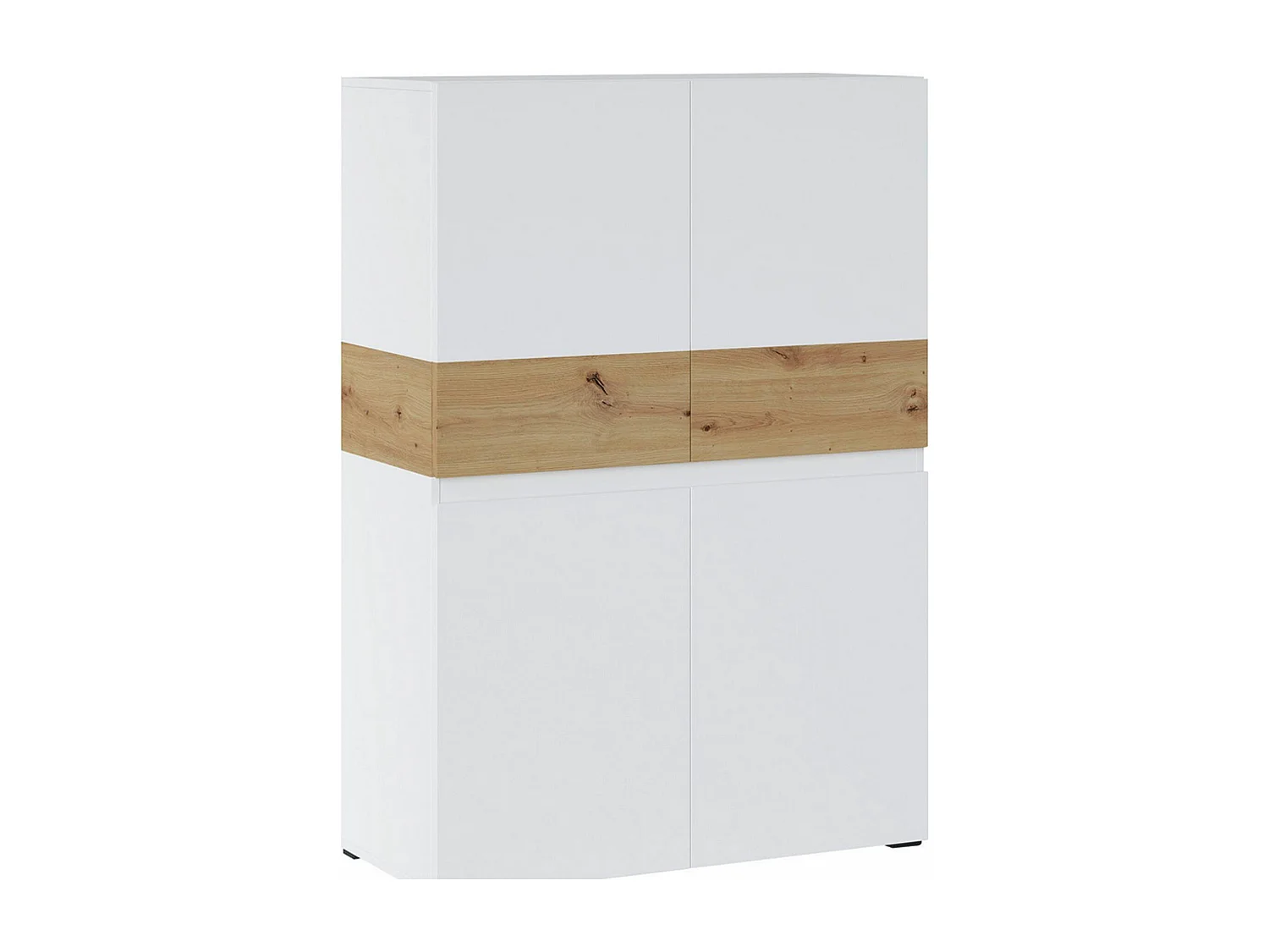 HIGHBOARD Rimini Weiß / Artisan Eiche 90 / 40 / 129,4cm