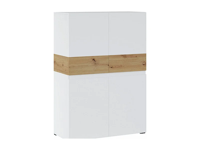 HIGHBOARD Rimini Weiß / Artisan Eiche 90 / 40 / 129,4cm