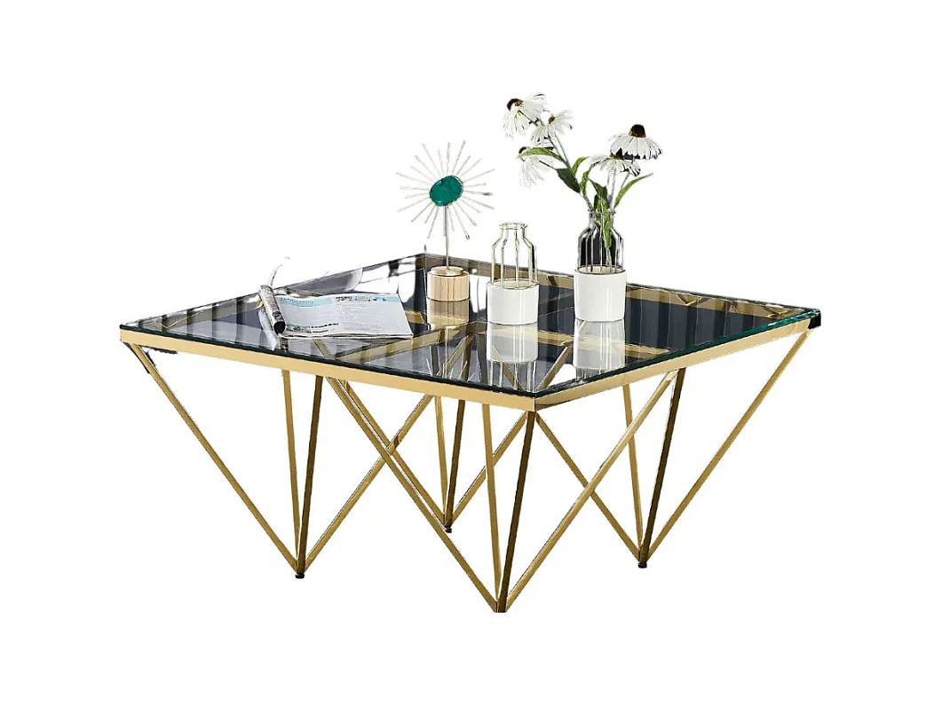 Table Basse carré GIZE verre 80x80 cm